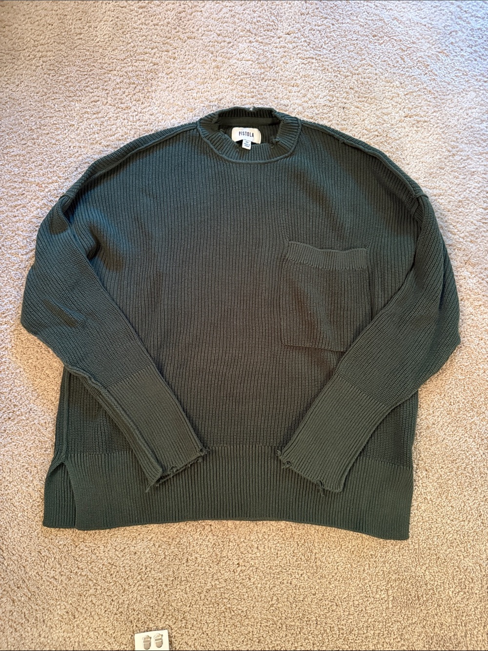 Pistola Green Knit Crewneck Sweater